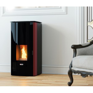 STUFA PELLET KING 17DD IDRO KW17 55x59x109cm BORDEAUX