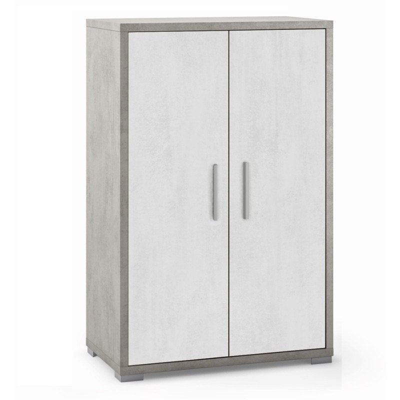 Mobile Armadio 2 ante H110 L71 P41 Cm Strutura color cemento frontali bianco ossido Dd270k Sarmog Mobile Armadio 2 ante H110 L71 P41 Cm Strutura color cemento frontali bianco ossido Dd270k Sarmog