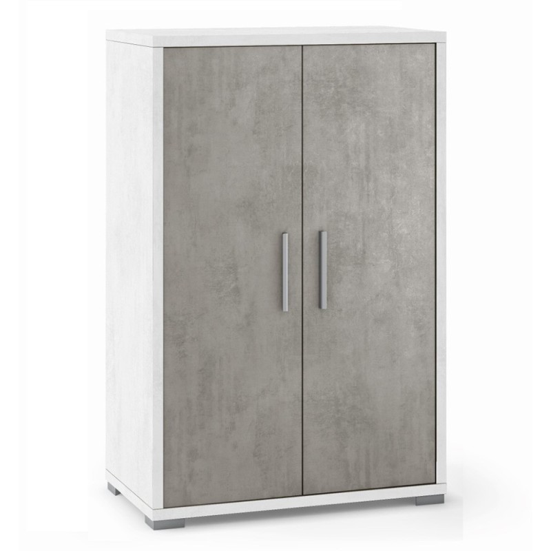 Mobile Armadio 2 ante H110 L71 P41 Cm Struttura color bianco ossido frontali cemento Dd270k Sarmog Mobile Armadio 2 ante H110 L71 P41 Cm Struttura color bianco ossido frontali cemento Dd270k Sarmog