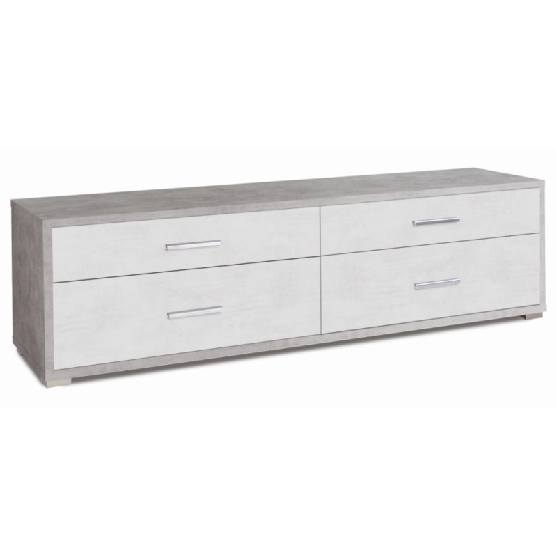 Mobile Madia 4 cassetti H50 L179 P47 Cm struttura Cemento frontali Bianco ossido Db805k Sarmog Mobile Madia 4 cassetti H50 L179 P47 Cm struttura Cemento frontali Bianco ossido Db805k Sarmog
