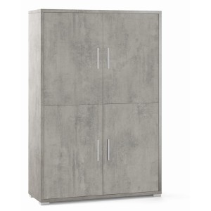 Armadio 4 ante e 4 Ripiani Interni H161 L108 P41 Cm colore Cemento 834k Sarmog