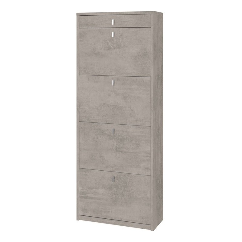 Scarpiera mobile porta scarpe 4 ante a ribalta e 1 Cassetto H164 L63 P29 Cm colore Cemento Sk568k Sarmog Scarpiera mobile porta scarpe 4 ante a ribalta e 1 Cassetto H164 L63 P29 Cm colore Cemento Sk568k Sarmog