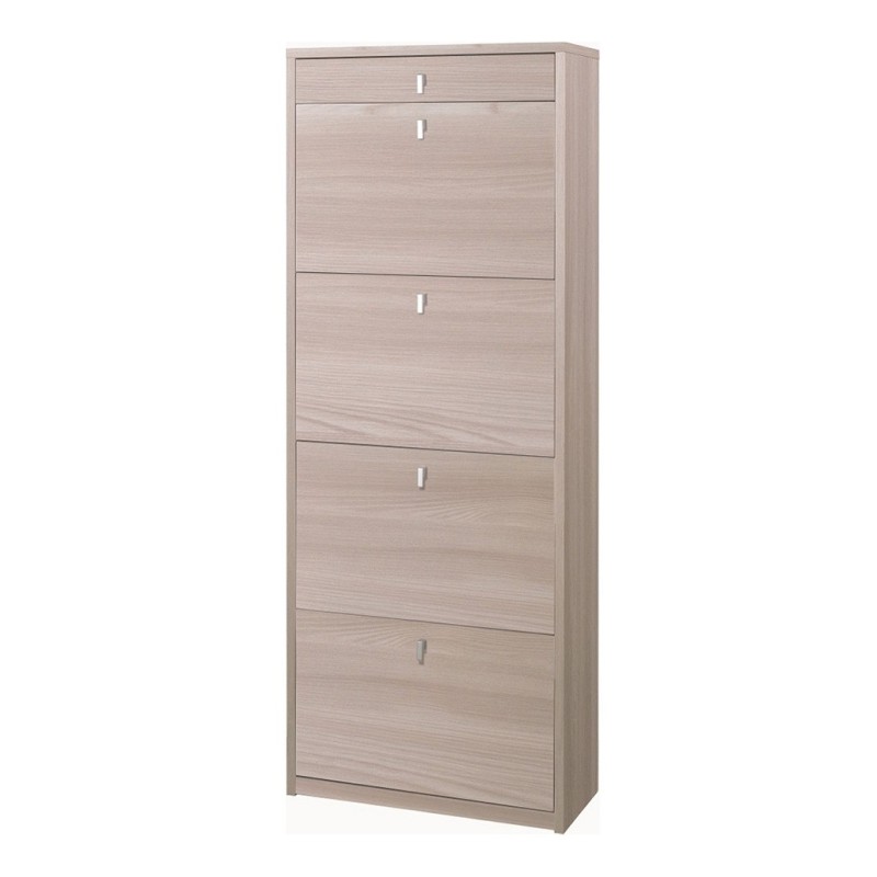Scarpiera mobile porta scarpe 4 ante a ribalta e 1 Cassetto H164 L63 P29 Cm colore Olmo chiaro Sk568k Sarmog Scarpiera mobile porta scarpe 4 ante a ribalta e 1 Cassetto H164 L63 P29 Cm colore Olmo chiaro Sk568k Sarmog
