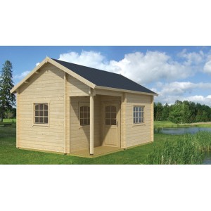 Casa Casetta cottage con soppalco THAITI in legno GARTENPRO cm 390x540x258/360H
