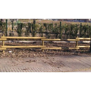 RECINZIONE STACCIONATA 10MT CON MEZZI PALI LEGNO PINO NORDICO IMPREGNATO