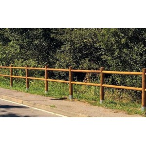 RECINZIONE STACCIONATA 10MT 2 FORI CON PALI LEGNO PINO NORDICO IMPREGNATO