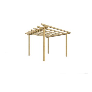 GAZEBO PERGOLA 240X240 LEGNO PINO MASSELLO IMPREGNATO
