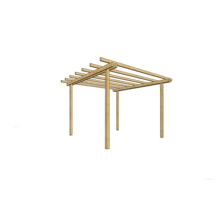 GAZEBO PERGOLA 240X240 LEGNO PINO MASSELLO IMPREGNATO