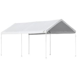 GAZEBO CAR PORT CANOPY 3X6 ACCIAIO BIANCO IMPERMEABILE