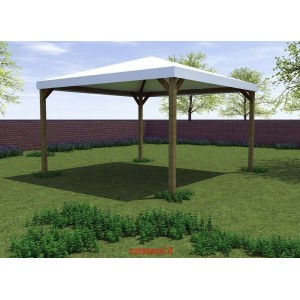 GAZEBO ISCHIA 3X3 IN LEGNO DI PINO MASSELLO COPERTURA IDROREPELLENTE