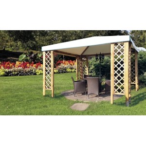 GAZEBO CAPRI 3X3 CON GRIGLIATI IN LEGNO DI PINO MASSELLO COPERTURA IDROREPELLENTE