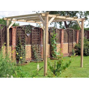GAZEBO PERGOLA ECO 300X300 LEGNO PINO MASSELLO IMPREGNATO