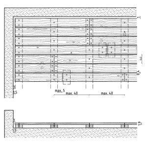 KIT 28pz PAVIMENTO ESTERNO IN LEGNO PINO IMPREGNATO 1,9x90x240 CON SOTTOSTRUTTURA