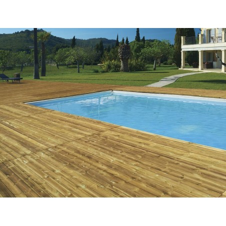 KIT 20pz PAVIMENTO ESTERNO IN LEGNO PINO IMPREGNATO 2,8x115x240 CON SOTTOSTRUTTURA
