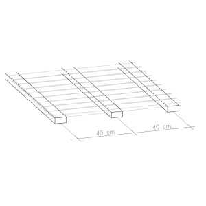 KIT 20pz PAVIMENTO ESTERNO IN LEGNO PINO IMPREGNATO 2,8x115x240 CON SOTTOSTRUTTURA