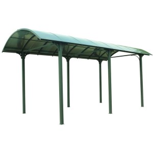 Carport FORESTA tettoia arrotondata per posto camper, furgone, barca, in alluminio, tetto policarbonato 360X760