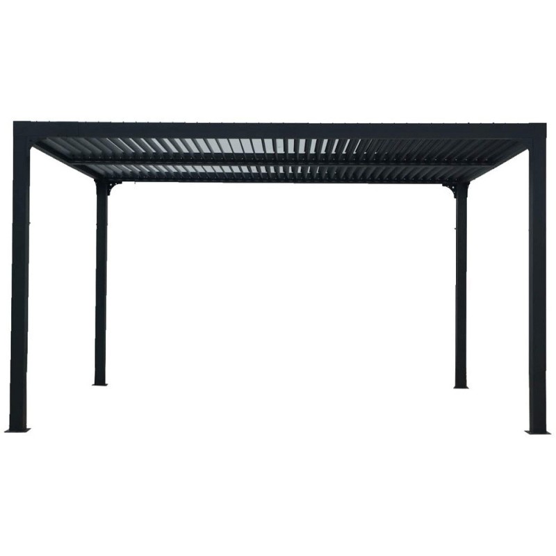 Pergola bioclimatica Foresta gazebo in alluminio, apertura manuale, 360x300 Pergola bioclimatica Foresta gazebo in alluminio, apertura manuale, 360x300