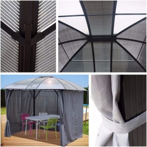 Gazebo Foresta in alluminio e policarbonato 300x360x280H