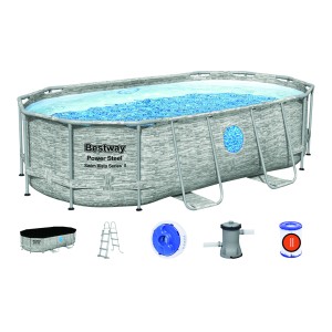 Piscina Bestway 56714 Con Oblò Swim Vista Ovale 427x250x100 cm