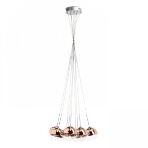 Lampadario  ASTRAL a sospensione vetro in rame/vetro trasparente 230V/12V G4 10x20W