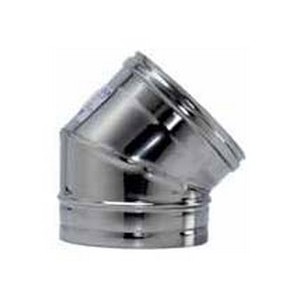 GOMITO A 45 INOX AISI 304 PER STUFA  cm.18