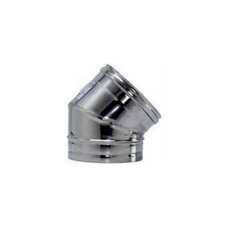 GOMITO A 45 INOX AISI 304 PER STUFA  cm.18