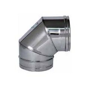 GOMITO A 90 INOX AISI 304 PER STUFA  cm. 13