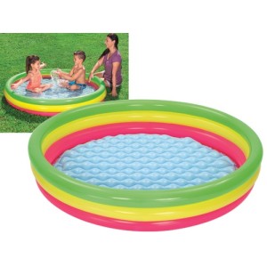 PISCINA PER BAMBINI BABY SUMMER 3 ANELLI BESTWAY 211LT 152xH30 -51103