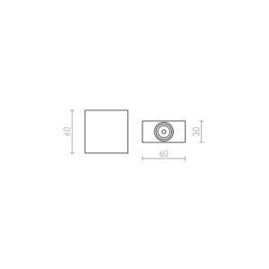 Faretto TICO I da parete alluminio 230V LED 3W 3000K