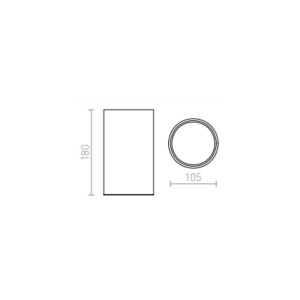 Faretto da incasso MEA da soffitto cilindrico alluminio pettinato 230V E27 18W