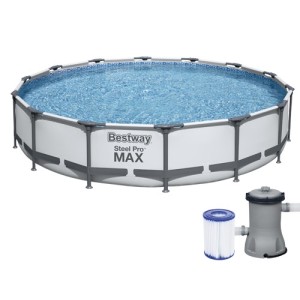 PISCINA TONDA FUORI TERRA STEEL PRO MAX BESTWAY 427XH84 -56595 + POMPA