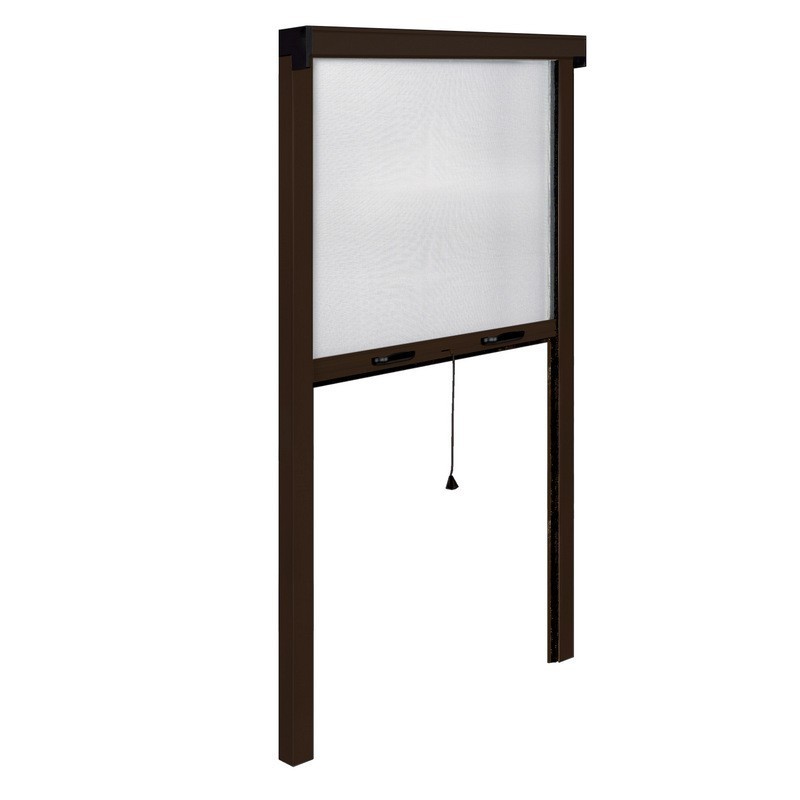 ZANZARIERA VERTICALE IRS-CE PER BALCONI A RULLO RIDUCIBILE IN ALLUMINIO CM.120X250H MARRONE