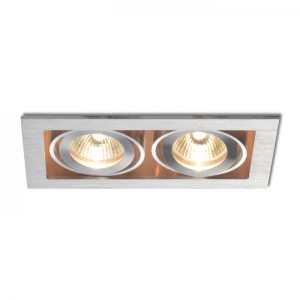 Faretto da incasso FIZZ II inclinabile alluminio 12V GU5,3 2x50W