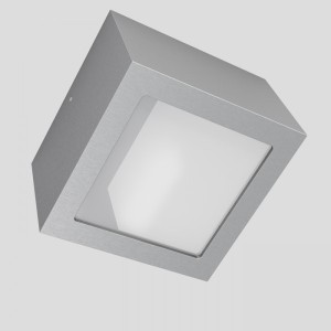 Plafoniera DEZA quadrato alluminio/Vetro satinato 230V G9 25W IP54