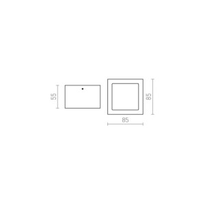 Plafoniera DEZA quadrato alluminio/Vetro satinato 230V G9 25W IP54