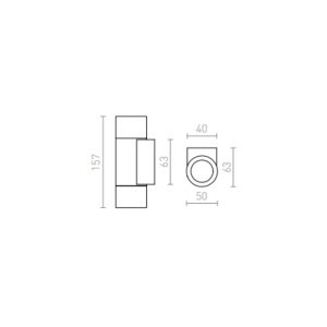 Faretto applique MICO II da parete alluminio 230V G9 2x25W