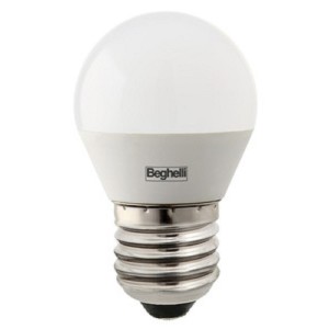 LAMPADA 10PZ BEGHELLI LED 56815 SFERA E27 W5 FREDDA 4000K LAMPADINA