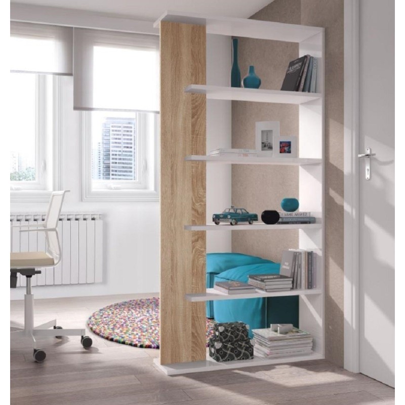 KIT LIBRERIA ALIDA CM.90X25X180H PARETE ATTREZZATA SCAFFALE KIT LIBRERIA ALIDA CM.90X25X180H PARETE ATTREZZATA SCAFFALE
