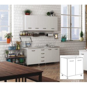 KIT MOBILE CUCINA BASE SOTTO LAVELLO 2 ANTE CM.80X50X85H BIANCO  LAVABO ESCLUSO