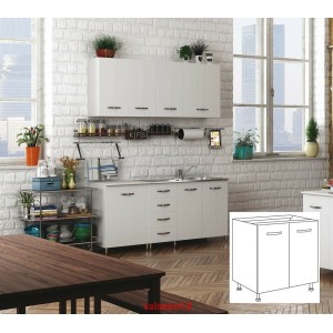 KIT MOBILE CUCINA BASE SOTTO LAVELLO 2 ANTE CM.80X50X85H BIANCO  LAVABO ESCLUSO
