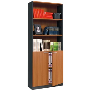 KIT LIBRERIA ESTIL 2 ANTE Cm 80X31X201H FINITURA CASTAGNO E GRIGIO ANTRACITE
