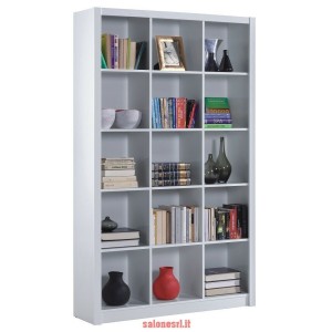 KIT LIBRERIA KUBE CM.114X30X195H BIANCO LUCIDO