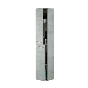 KIT MOBILE COLONNA BAGNO ARUBA 2 ANTE CM.30X25X150H FINITURA CEMENTO