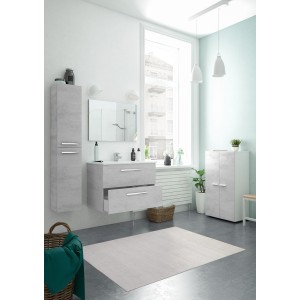 KIT MOBILE BAGNO ARUBA 2 CASSETTI CM.80X45X57H FINITURA CEMENTO