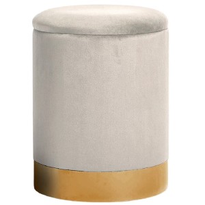 POUFF CONTENITORE TONDO 31X38H CM.BEIGE PEZZI:2