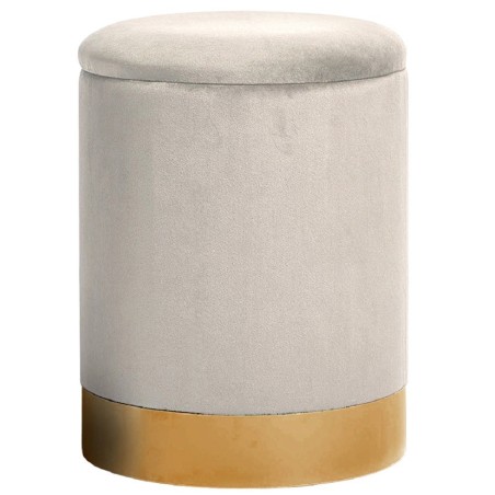 POUFF CONTENITORE TONDO 31X38H CM.BEIGE PEZZI:2