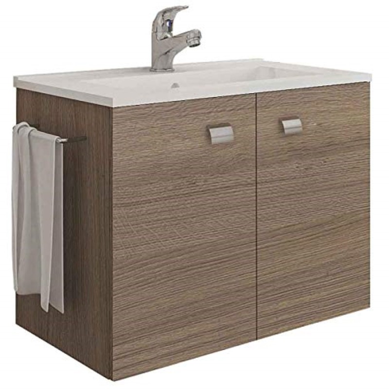 MOBILE BAGNO ERIKA CON LAVABO INTEGRALE FINITURA ROVERE FUMO 61x36x47h Cm MOBILE BAGNO ERIKA CON LAVABO INTEGRALE FINITURA ROVERE FUMO 61x36x47h Cm