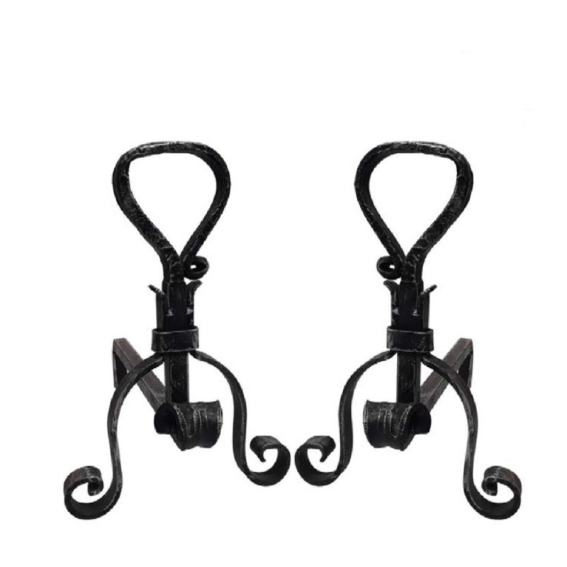 COPPIA ALARI ANELLO IN FERRO BATTUTO H.35X39 COPPIA ALARI ANELLO IN FERRO BATTUTO H.35X39
