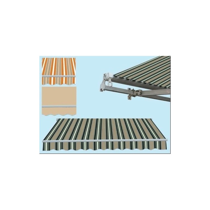 TENDE DA SOLE IDROREPELLENTE CON BRACCI RETRATTILI Cm 295X250 FINITURA VERDE / BEIGE TENDE DA SOLE IDROREPELLENTE CON BRACCI RETRATTILI Cm 295X250 FINITURA VERDE / BEIGE