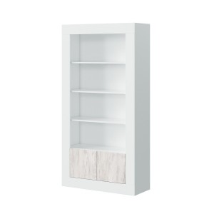 KIT LIBRERIA MOBILE BALTIK 2 ANTE + 4 RIPIANI CM.94X35X181H FINITURA BIANCO